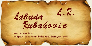 Labuda Rubaković vizit kartica